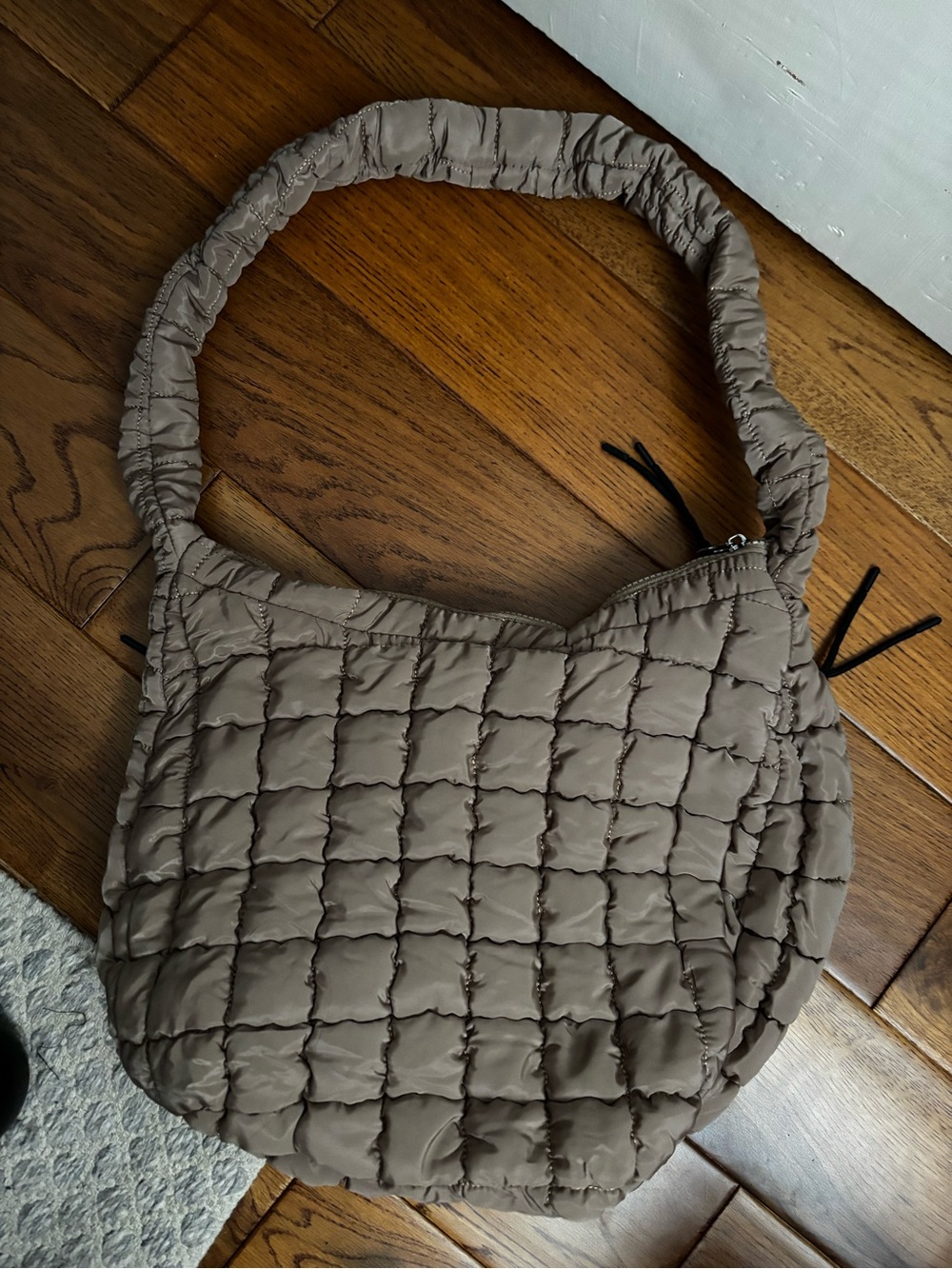 Quilted Shoulder Bag in Taupe